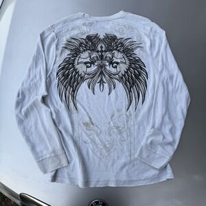 Y2K Grunge Thermal Longsleeve Wings Emo Punk Skater Jesse Pinkman Men's XXL